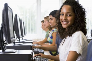 College students in a computer lab